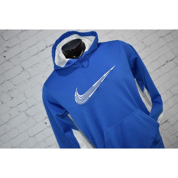 Nike Hoodie Pullover Mens Size Medium Therma-Fit Performance Blue Polyester - Picture 3 of 5